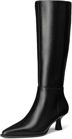 DREAM PAIRS Women's Kitten Heel Knee High Boots | 2.5" Low Kitten Heel, Pointed Toe Zipper Boots, Comfortable, Soft Boots Shaft, Easy Pull-on, Women's Knee High Dress Boots in Kuwait