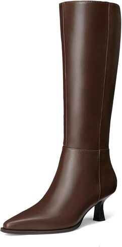 DREAM PAIRS Women's Kitten Heel Knee High Boots | 2.5" Low Kitten Heel, Pointed Toe Zipper Boots, Comfortable, Soft Boots Shaft, Easy Pull-on, Women's Knee High Dress Boots in Kuwait