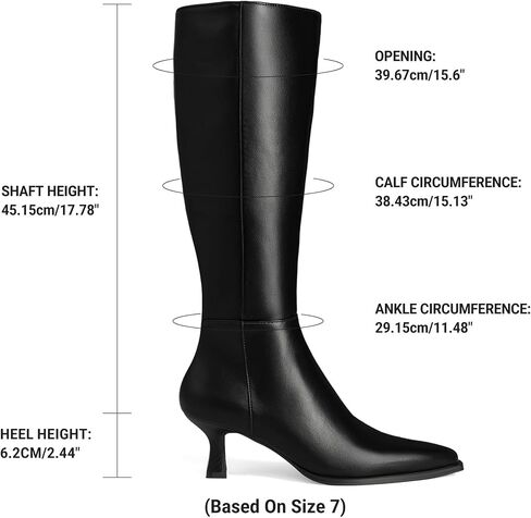 DREAM PAIRS Women's Kitten Heel Knee High Boots | 2.5" Low Kitten Heel, Pointed Toe Zipper Boots, Comfortable, Soft Boots Shaft, Easy Pull-on, Women's Knee High Dress Boots in Kuwait