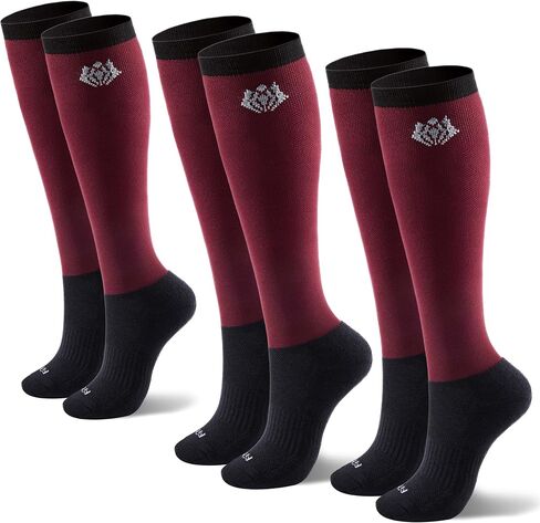FitsT4 Sports 3 Pairs Women's Equestrian Socks, Knee High Riding Boot Socks, Breathable Stretch Horse Riding Socks in Kuwait