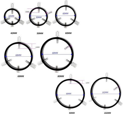 Easy to Use Stability Guiding Rings for Telescopes 3 Point Structure Accurate Tracking Light Weight Metal Materials Astrophotography Guide Rings in Kuwait