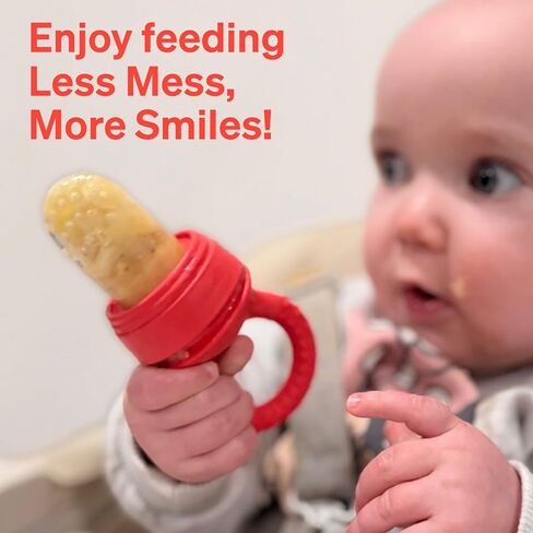 LoveNoobs Baby Fruit Feeder, 2 Pack | Silicone Teether, Frozen Teething Toy, Fruit Pacifier with 6 Teats, BPA/BPS Free, Food-Grade Mesh, Baby Feeding, 2 Pack in Kuwait