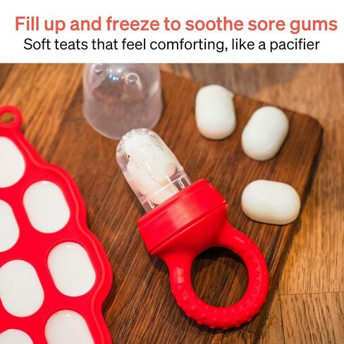 LoveNoobs Baby Fruit Feeder, 2 Pack | Silicone Teether, Frozen Teething Toy, Fruit Pacifier with 6 Teats, BPA/BPS Free, Food-Grade Mesh, Baby Feeding, 2 Pack in Kuwait