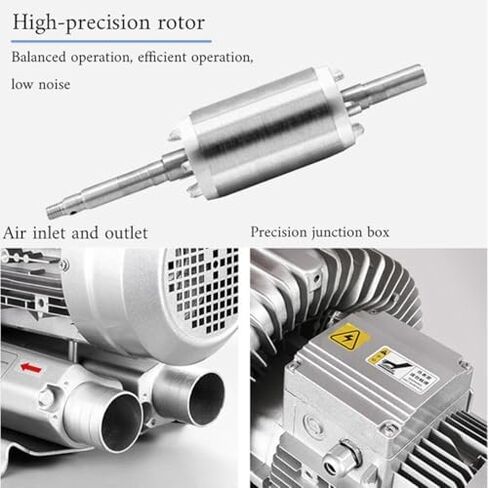 120W 110V Industrial Vortex Blower High Pressure Centrifugal Fan for Pond Aeration, Pure Copper Motor Aviation Aluminum Housing with Filter IP54 Waterproof Regenerative Air Pump in Kuwait