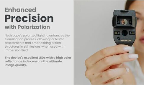 Neviscope Black Phone Dermatoscope Microscope with Polarized Lens/LED Light, 100x Camera Attachment with Universal Clip for Most iPhone/Android Phones Free App in Kuwait