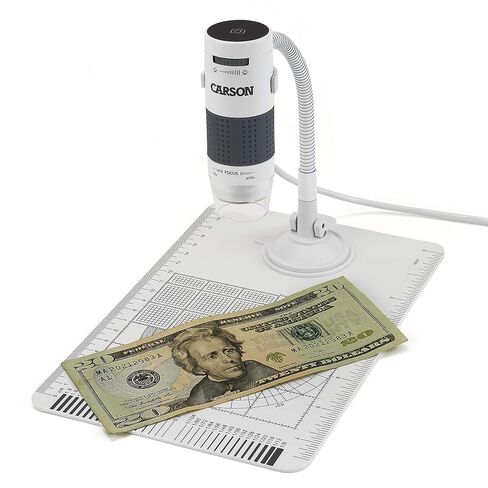 Carson eFlex 78x/324x Effective Magnification (Based on a 27" monitor) LED Lighted USB Digital Microscope with Flexible Stand and Base (MM-840) , White in Kuwait