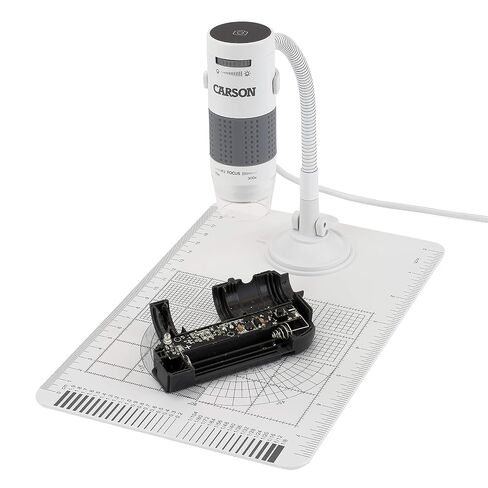 Carson eFlex 78x/324x Effective Magnification (Based on a 27" monitor) LED Lighted USB Digital Microscope with Flexible Stand and Base (MM-840) , White in Kuwait