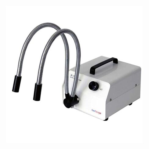 Amscope HL150-AY 150W Fiber Optic Dual Gooseneck Microscope Light Illuminator, Black in Kuwait