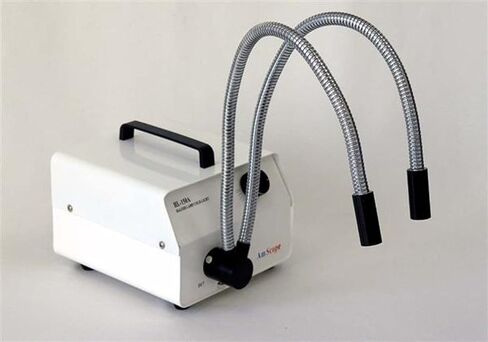 Amscope HL150-AY 150W Fiber Optic Dual Gooseneck Microscope Light Illuminator, Black in Kuwait