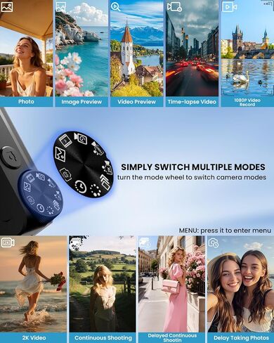 5K Digital Camera for Photography with Fill Light, 3'' 180°Flip Screen, 75MP Vlogging Camera for YouTube Video, 18X Zoom Compact Point and Shoot Cameras for Beginner Teens, Kids, Black in Kuwait