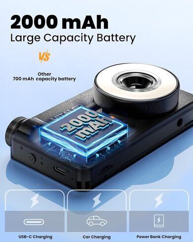5K Digital Camera for Photography with Fill Light, 3'' 180°Flip Screen, 75MP Vlogging Camera for YouTube Video, 18X Zoom Compact Point and Shoot Cameras for Beginner Teens, Kids, Black in Kuwait