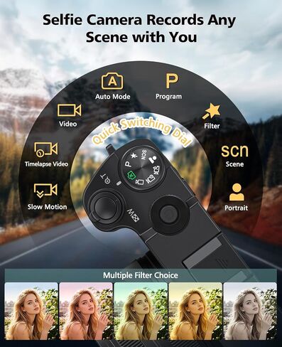 5K Digital Camera 6X Optical Zoom Video Camera with 64G Card & Selfie Lens | 64MP WiFi Camera Autofocus & Anti-Shake for YouTube with Flash for Parties, Trips, Birthdays Gift in Kuwait
