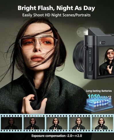 5K Digital Camera 6X Optical Zoom Video Camera with 64G Card & Selfie Lens | 64MP WiFi Camera Autofocus & Anti-Shake for YouTube with Flash for Parties, Trips, Birthdays Gift in Kuwait