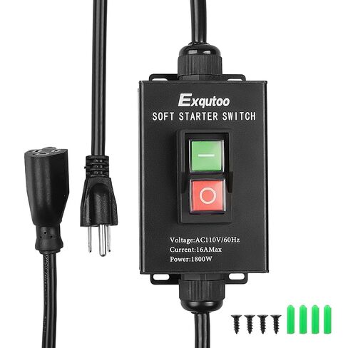 Black Soft Starter Switch Heavy Duty General Purpose Electric Tool | AC110V 16A Max.1800W 60Hz Includes 1 Pack. in Kuwait