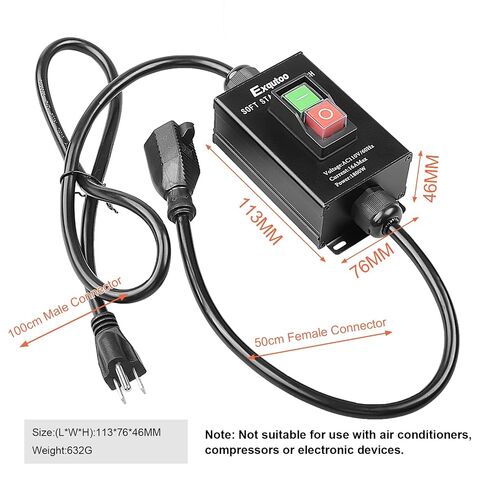 Black Soft Starter Switch Heavy Duty General Purpose Electric Tool | AC110V 16A Max.1800W 60Hz Includes 1 Pack. in Kuwait
