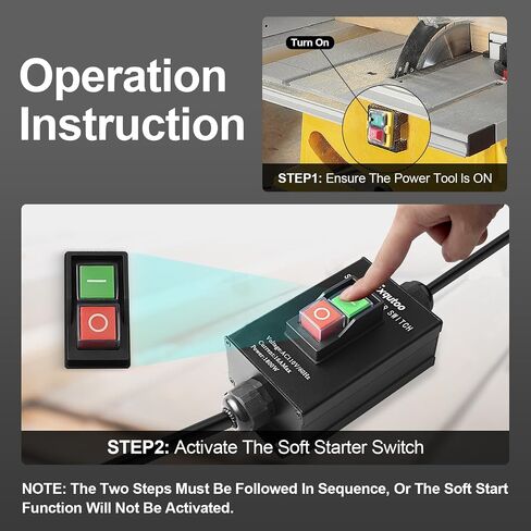 Black Soft Starter Switch Heavy Duty General Purpose Electric Tool | AC110V 16A Max.1800W 60Hz Includes 1 Pack. in Kuwait