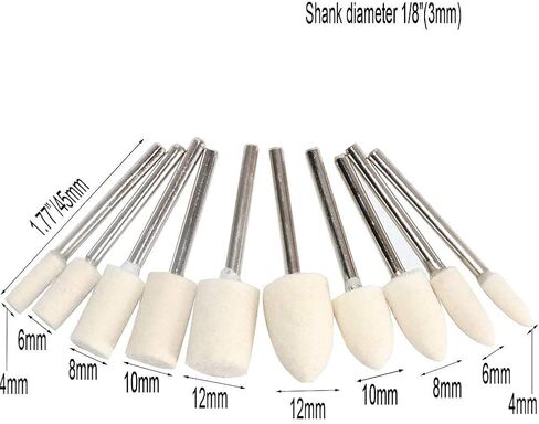 82PCS 1Inch Polishing Kit, Buffing Kit - Professional Wool Fabric Cotton Kit (50PCS) & Abrasive Set (32PCS) Mounted 3mm Shank for Rotary Tool Accessories in Kuwait