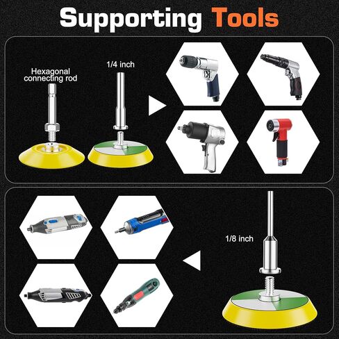189pcs 2 Inch Sanding Discs Drill Polishing Kit, Sander Attachment for Drill, Sanding Discs Hook and Loop 60 to 7000 Wet Dry Sandpaper with 1/8" 1/4" Shank for Drill Grinder Rotary Tools in Kuwait
