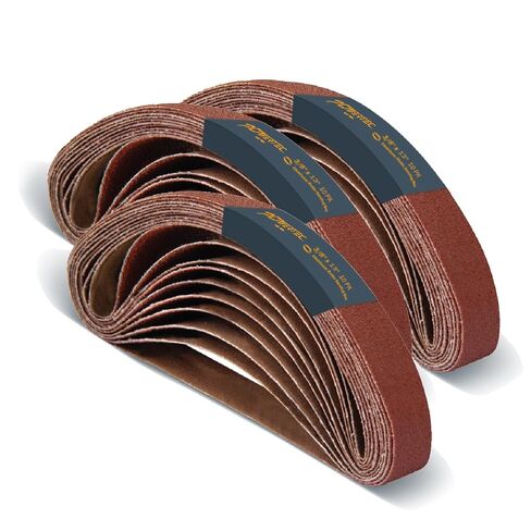 POWERTEC 3/8 x 13 Inch Sanding Belts, 10PK, 240 Grit Aluminum Oxide Sanding Belt, Abrasive File Belts for Air Belt & Band File Sander, Woodworking, Knife Sharpening, Metal Polishing (401324) in Kuwait