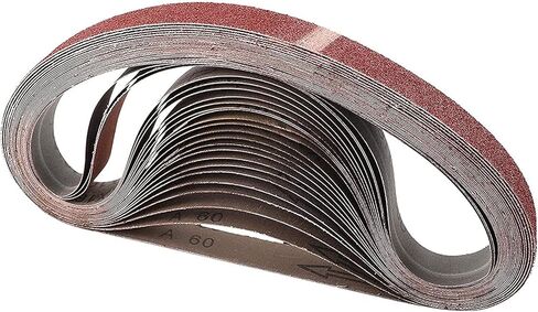 Sanding Belts 1-1/2" x 30" Aluminum Oxide Sanding Belt, 60 Grit, 10 Pack (20) in Kuwait