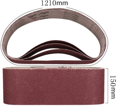 6 Inch X 48 Inch Sanding Belts, 60/80/120/240/320 Grits, Belt Sander Tool for Woodworking, Metal Polishing, Aluminum Oxide Sanding Belts (5 Pack) in Kuwait