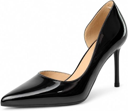 Women's Elegant Stiletto Heels Dress Shoes, Patent Leather Pointed Toe Slip On, Wedding Office Evening Formal in Kuwait
