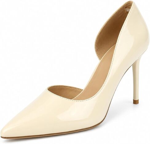 Women's Elegant Stiletto Heels Dress Shoes, Patent Leather Pointed Toe Slip On, Wedding Office Evening Formal in Kuwait