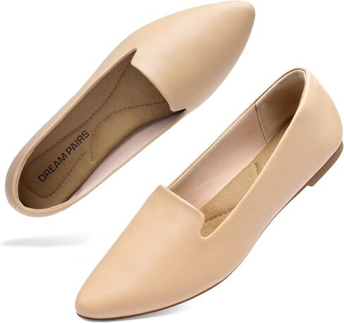 DREAM PAIRS Women's Pointed Toe Business Dressy Flats | chic pointed toe slip-on shoes, comfortable elegant classic casual dress loafer flats, for daily and work office in Kuwait