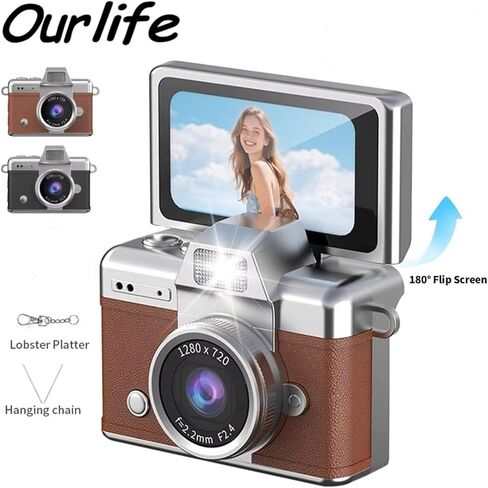 Ourlife Thumb Keychain Mini CCD Camera | 1.47" Flip Screen Retro HD Portable Video Camcorder Recorder(Green) in Kuwait