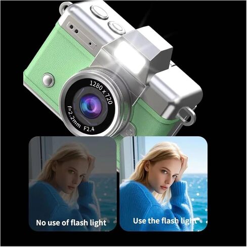 Ourlife Thumb Keychain Mini CCD Camera | 1.47" Flip Screen Retro HD Portable Video Camcorder Recorder(Green) in Kuwait
