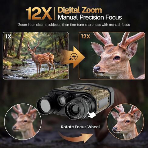 MOSSY OAK 4K Night Vision Goggles for Adults, 40MP Photos, 12X Digital Zoom | Infrared Night Vision Binoculars, 5000mAh Battery, 64GB Card Included, For Hunting, Wildlife Observation and Security in Saudi Arabia