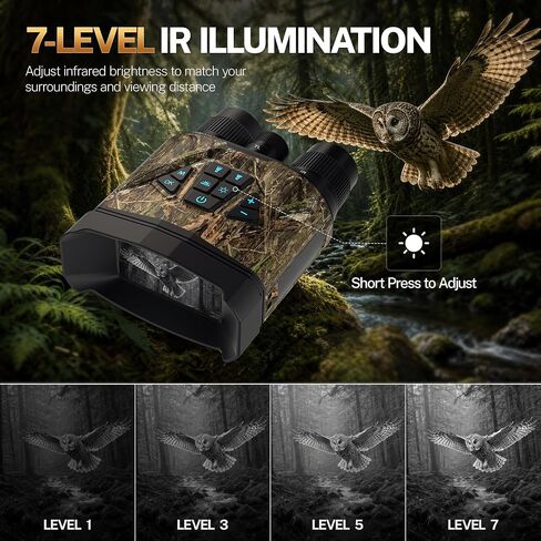 MOSSY OAK 4K Night Vision Goggles for Adults, 40MP Photos, 12X Digital Zoom | Infrared Night Vision Binoculars, 5000mAh Battery, 64GB Card Included, For Hunting, Wildlife Observation and Security in Saudi Arabia