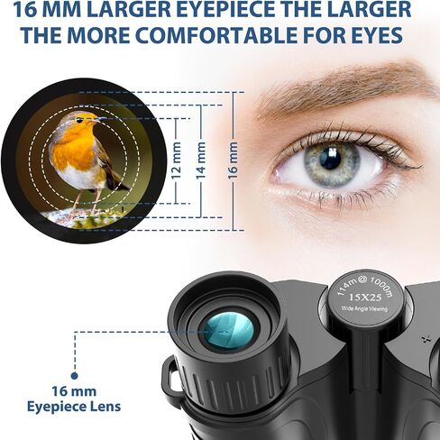 Binoculars 15x25 for Adults,High Powered Easy Focus Binoculars with Low Light Vision for Bird Watching,Travel and Concerts,Sightseeing and Sport Games in Kuwait