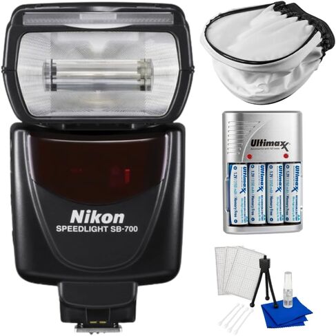 Nikon SB-700 AF Speedlight Flash for Nikon Digital SLR Cameras – Bundle with Soft Diffuser, Extra Battery, Starter Cleaning Kit & Manufacturer Accessories in Kuwait