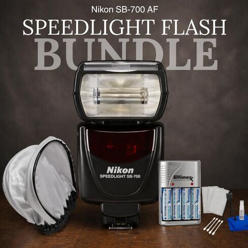 Nikon SB-700 AF Speedlight Flash for Nikon Digital SLR Cameras – Bundle with Soft Diffuser, Extra Battery, Starter Cleaning Kit & Manufacturer Accessories in Kuwait