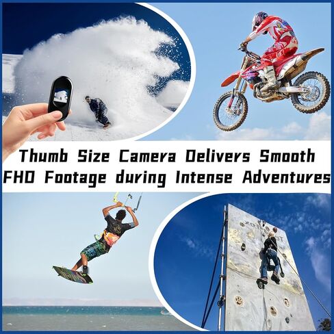 Upgraded 1080P Mini Body Cameras with Audio and Video Recording, POV Camera, Thumb Size Sport Action Camera, Hand Free Camcorder for Cycling,Travel,Pet,Vlogging, Deep Black in Kuwait