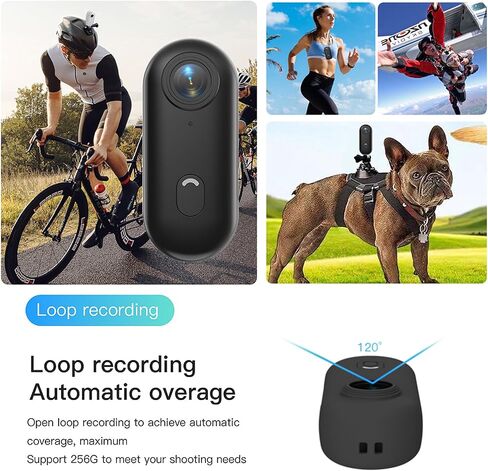 H7 128GB 1080P Thumb Action Camera, Mini Body Cameras with Magnetic Lanyard | Wearable Pocket Vlogging Camera, Small Portable Body Cam Helmet Cam for Work, Cycling, Travel, Pet Walking(128G) in Kuwait