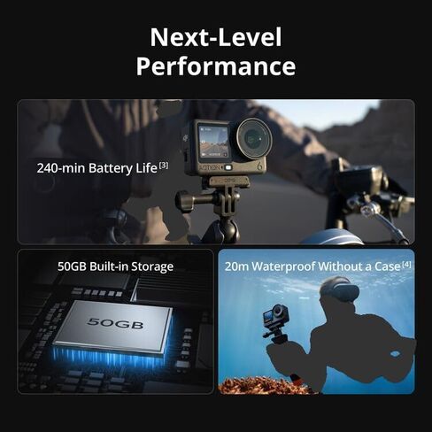 DJI Osmo Action 6 Adventure Combo 8K Waterproof Camera Bundle with 2-Yr Warranty, 128GB MicroSD, USB Reader, Backpack - 1/1.1" Sensor, Variable Aperture, 3X Batteries, 4hr Life, Vlogging in Kuwait