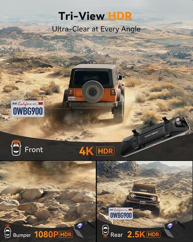WOLFBOX G900 Tripro Bumper Version & 10ft 6-Pin Threaded Rear Camera Extension Cable in Kuwait