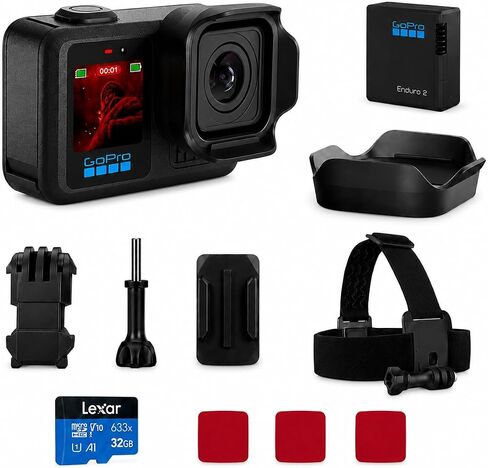 GoPro Mission 1 PRO Compact Cinema Action Camera, Waterproof Underwater Camera with 8K60 Video, 1" Sensor, 50MP Photos, 1080p960 Slow Motion, HyperSmooth Stabilization, Head Strap, 32GB SD in Kuwait