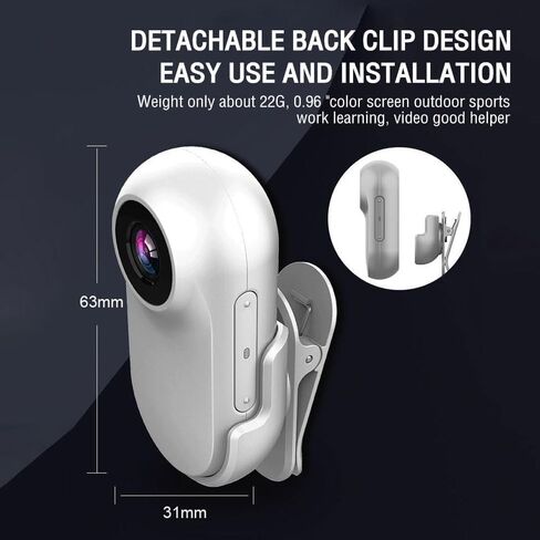 HD 1080P Cat Camera Collar with Video Record Wireless Mini Sport cam,Small Action Cameras,Body Camera for Pet Supplies/Stuff,Outdoor/Inoor Birthday Gift No WiFi in Kuwait
