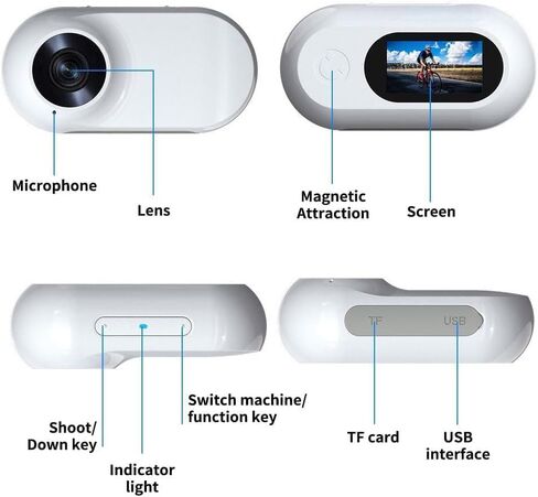 HD 1080P Cat Camera Collar with Video Record Wireless Mini Sport cam,Small Action Cameras,Body Camera for Pet Supplies/Stuff,Outdoor/Inoor Birthday Gift No WiFi in Kuwait