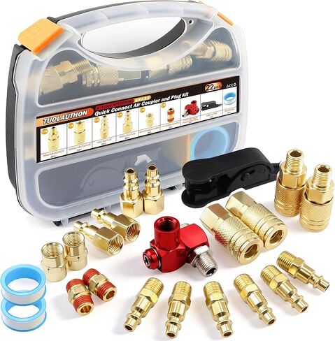 Air Coupler & Plug Kit, 48 Pcs 1/4" NPT Quick Connect Air Fittings Set, with 360° Swivel Universal Joint, I/M Type Pneumatic Tool Compressor Accessories in Saudi Arabia