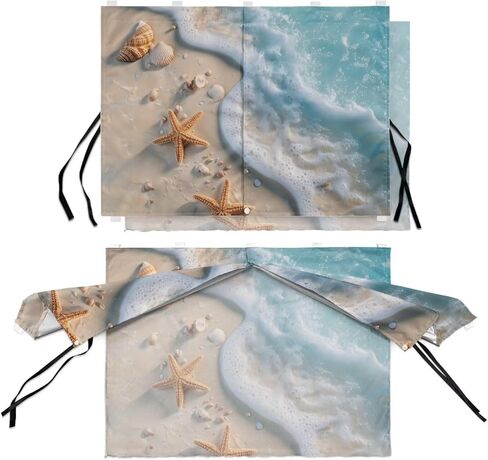 Beach Sea Car Window Shade for Baby Auto Window Covers Mesh Vehicles Window Covers Sun Protection Auto Rear Window Sun Shade 2 Pcs in Kuwait