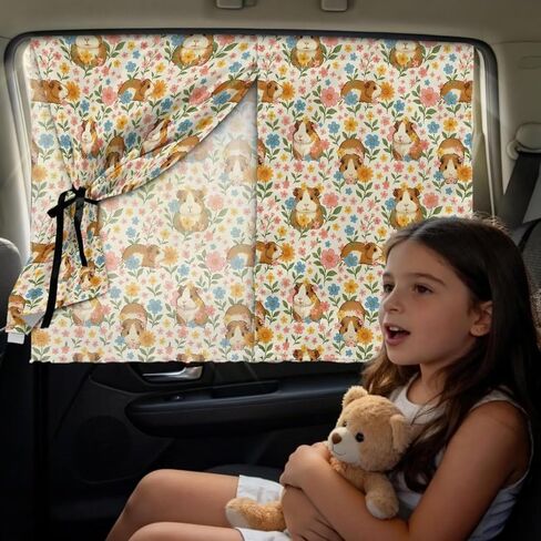 Guinea Pig Car Window Shade for Baby Auto Window Covers Mesh Vehicles Window Covers Sun Protection Auto Rear Window Sun Shade 2 Pcs in Kuwait