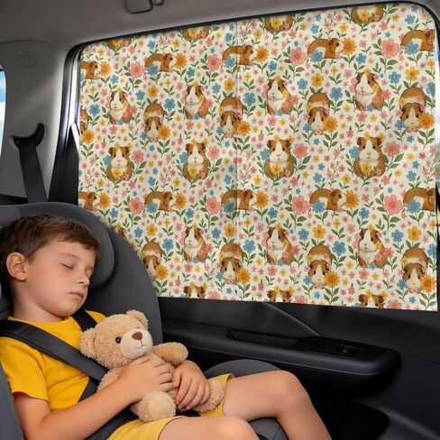 Guinea Pig Car Window Shade for Baby Auto Window Covers Mesh Vehicles Window Covers Sun Protection Auto Rear Window Sun Shade 2 Pcs in Kuwait