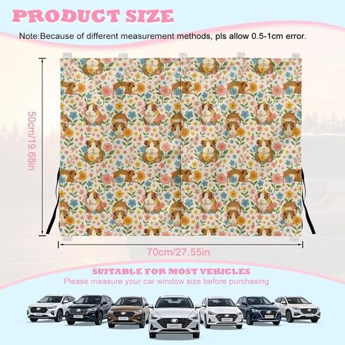 Guinea Pig Car Window Shade for Baby Auto Window Covers Mesh Vehicles Window Covers Sun Protection Auto Rear Window Sun Shade 2 Pcs in Kuwait