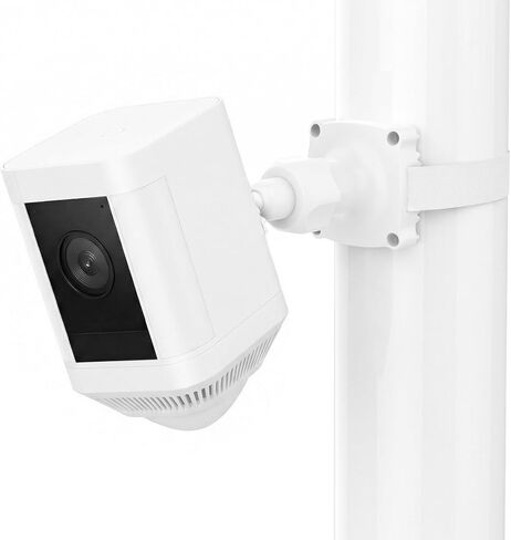 Adjustable Wall Mount Compatible with Ring Spotlight Cam Pro/Plus (Battery), Ring Stick Up Cam (Battery), Outdoor Security Camera Mount with Strap for Wall, Pole or Tree Installation, White in Kuwait