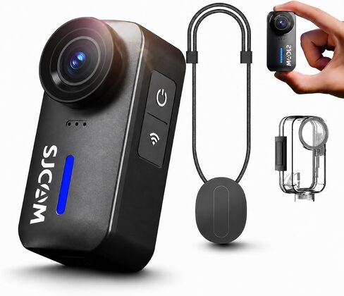 كاميرا الجسم SJCAM C110Plus 4K - زاوية واسعة 170 درجة، فتحة F1.8، تثبيت 6 محاور، كاميرا خوذة مغناطيسية يمكن ارتداؤها، مقاومة للماء 30 متر، ميكروفون مدمج، تسجيل POV لركوب الدراجات والدراجات النارية والسفر in Kuwait