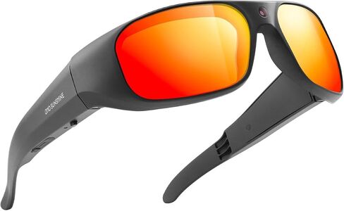 OhO Smart Camera Glasses, Full HD 1080P Polarized Sunglasses with Built-in Memory for Outdoor Sport, Men/Women, Black Frame-black Lens, 256GB in Kuwait